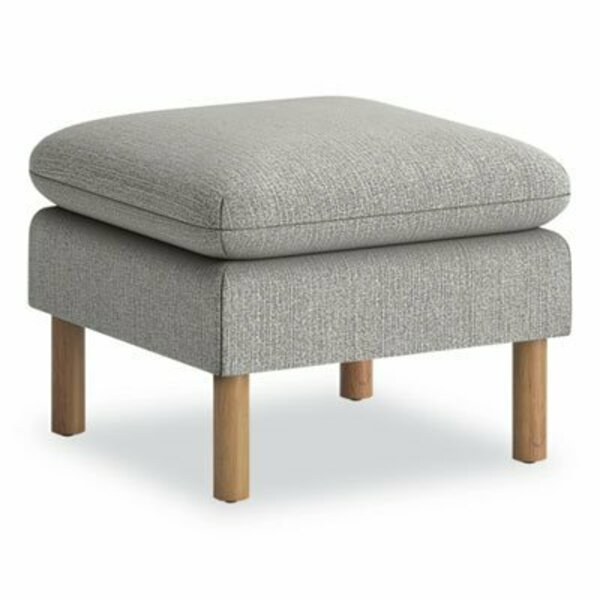 The Hon Co Ottoman, Single Seat, 24inx23inx17-3/4in, Gray Fabric/Med Oak Legs VP3LOTTGRY